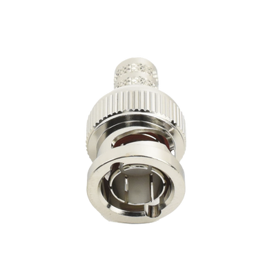 Conector BNC Macho de Anillo Plegable para Cable RG-6, Níquel/ Oro/ Teflón.