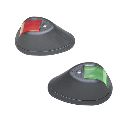 Set de Luces de Navegación Verticales Rojo / Verde con Carcasa en Color Negro para Embarcaciones a Motor de Menos de 20 Metros