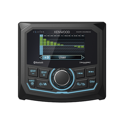 Estéreo marino sumergible IP66, con pantalla de 2.7 pulgadas, conexión Bluetooth, iluminación multicolor variable, con entrada USB