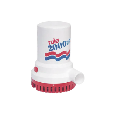 Bomba sumergible de achique de 2000 galones por hora a 12 Volts de corriente directa.