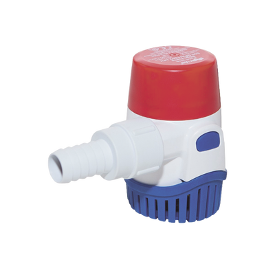 Bomba sumergible de achique de 500 galones por hora a 12 Volts de corriente directa.