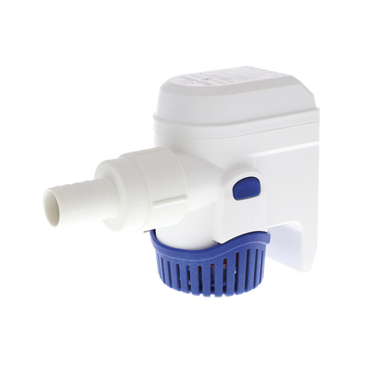 Bomba sumergible de achique automatizada de 800 galones por hora, para conexión de 24 Volts de corriente directa.