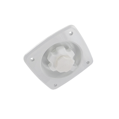 Regulador de presión de agua color blanco.