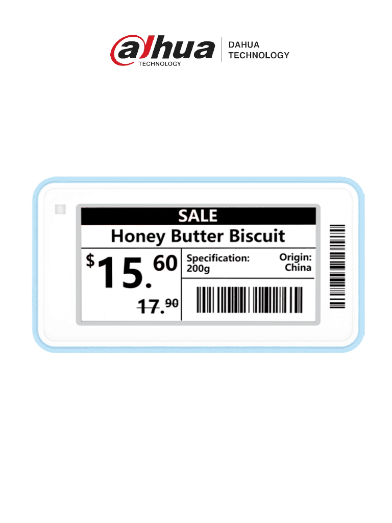 DAHUA DHIESLE021CNF - Etiqueta Electrónica Inteligente ESL 2.13" para Retail | Colores: Blanco y negro Recomendada para Areas de baja Temperatura -25 a 25°C