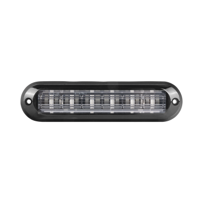 Luz Auxiliar Ultra Brillante IP67 de 6 LEDs, Color Azul, con mica transparente y bisel negro