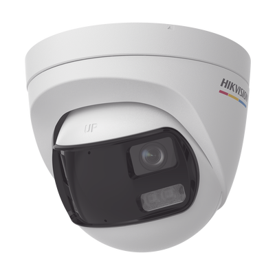 [ColorVu + Dual Light + Panoramica] Turret TURBOHD 3K (5 Megapixel) / Micrófono Integrado / Angulo de visión 180° / Imagen a Color 24/7 / 40 mts Luz Blanca + 40 mts IR / Exterior IP67 / WDR