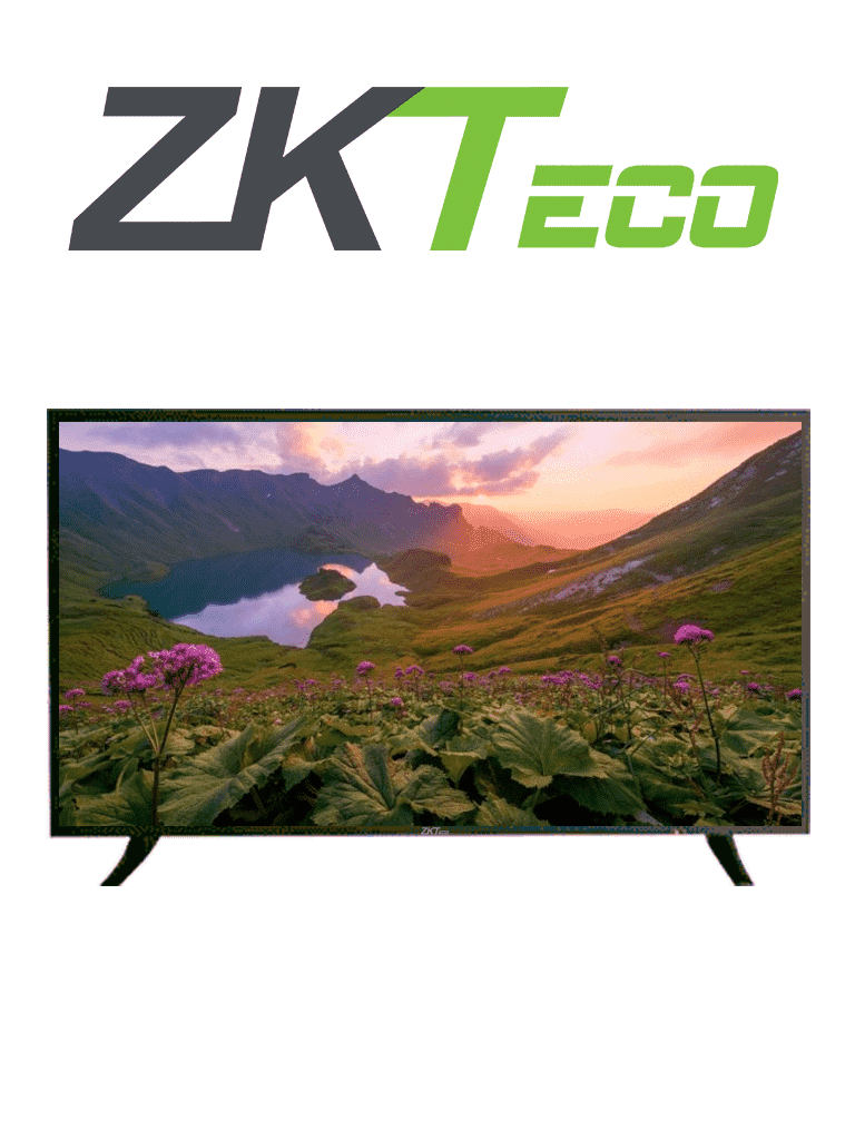 ZKTECO ZD50-4K-Monitor LED UHD de 50 Pulgadas / Resolución 3840 x 2160 / Ángulo de Visión Horizontal 170° / 2 Entradas de Video HDMI y 1 VGA / Tiempo de respuesta 5ms