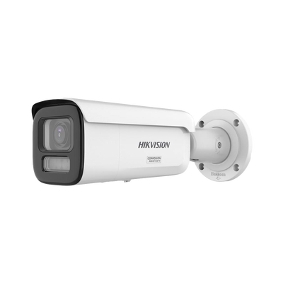 [Dual Light + ColorVu 3.0 + HikAI] Bala IP 8 Megapixel / Lente Mot. 2.8 a 12 mm / 60 mts IR + Luz Blanca / Exterior IP67 / WDR 130 dB / ACUSENSE 3.0 / Metal / NEMA 4X / ACUSEARCH
