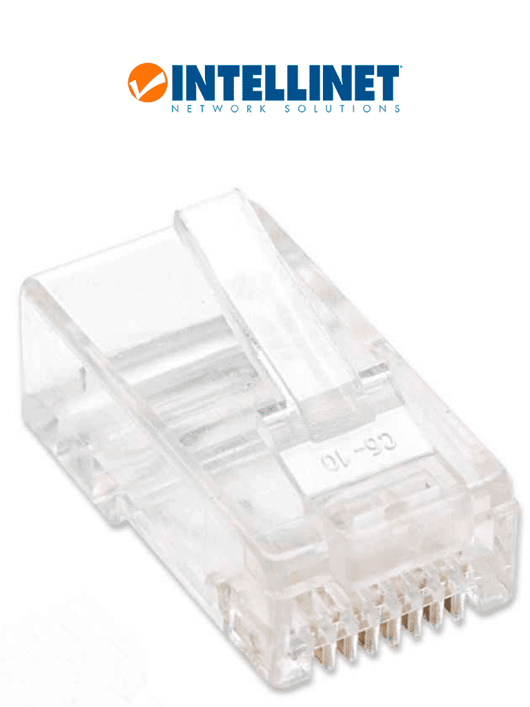 INTELLINET 790055 - Paquete de 100 conectores modulares Cat5e RJ45 / UTP, 2 pines, para cable trenzado, 100 clavijas en bote