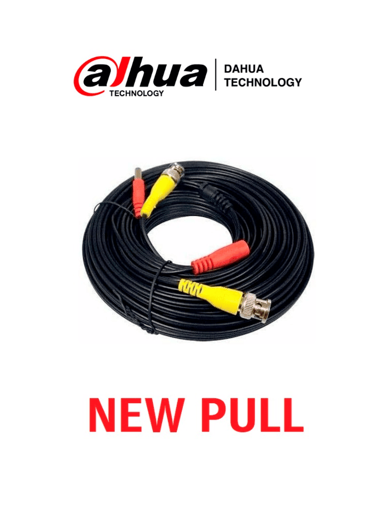 DAHUA CABLEKIT - Cable Siames de 20 Metros Con conectores para Camaras/ Conector BNC y de Energía/ New Pull Sin Caja
