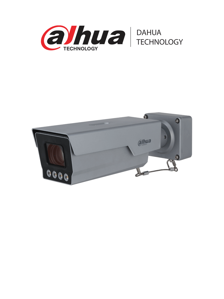 DAHUA ITC431-RW1F-IRL8 - Cámara IP LPR 4 MP/ Monitoreo inteligente del tráfico/detección de vehículos (tipo, color, marca)/ Iluminación 23 m–30 m/ Lente motorizado 10 mm–50 mm/ Captura hasta 180km/ IP67/ PoE/ IK10