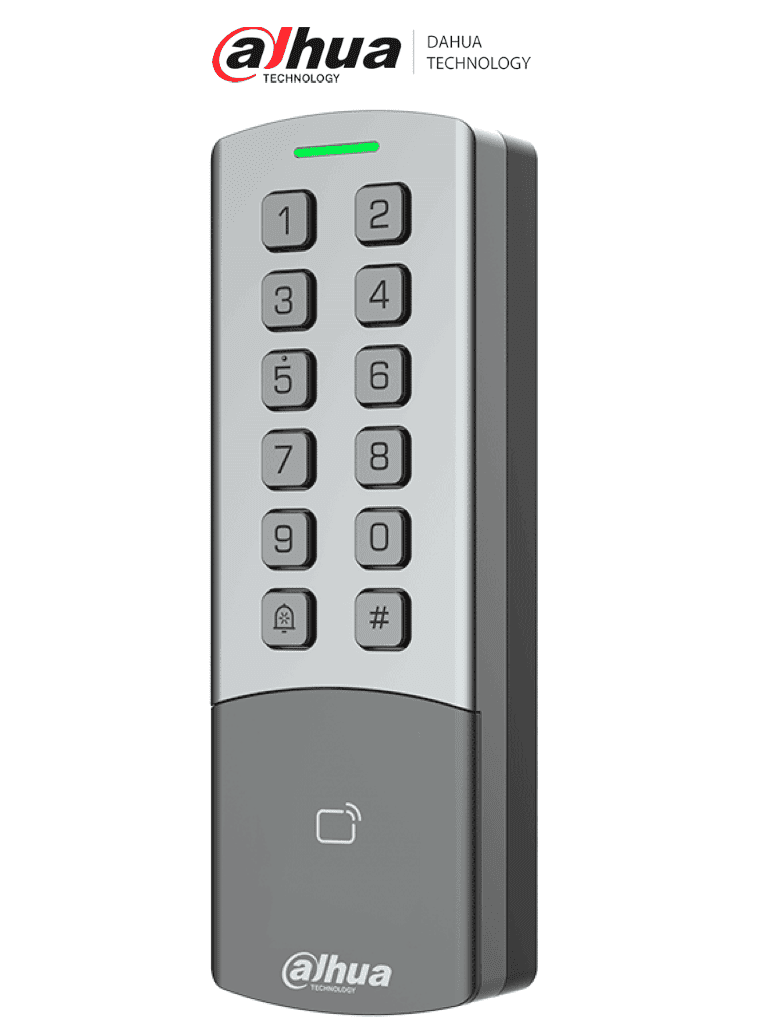 DAHUA DHI-ASI1201M-MEW - Control de Acceso Standalone Antivandálico / Tarjeta y Password/ IP65 & IK08/ 10,000 Usuarios, Passwords y Tarjetas/ Conectividad WiFi & RJ-45/ 10,000 eventos/ Soporta Lectura de Tarjetas MiFare & ID/