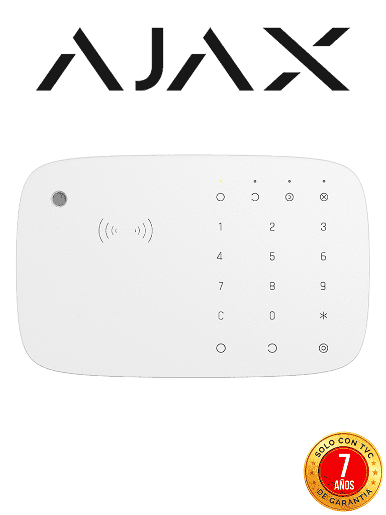 AJAX  KeyPad Combi (9NA) - Teclado táctil inalámbrico con sirena incluida y lector DESFire.