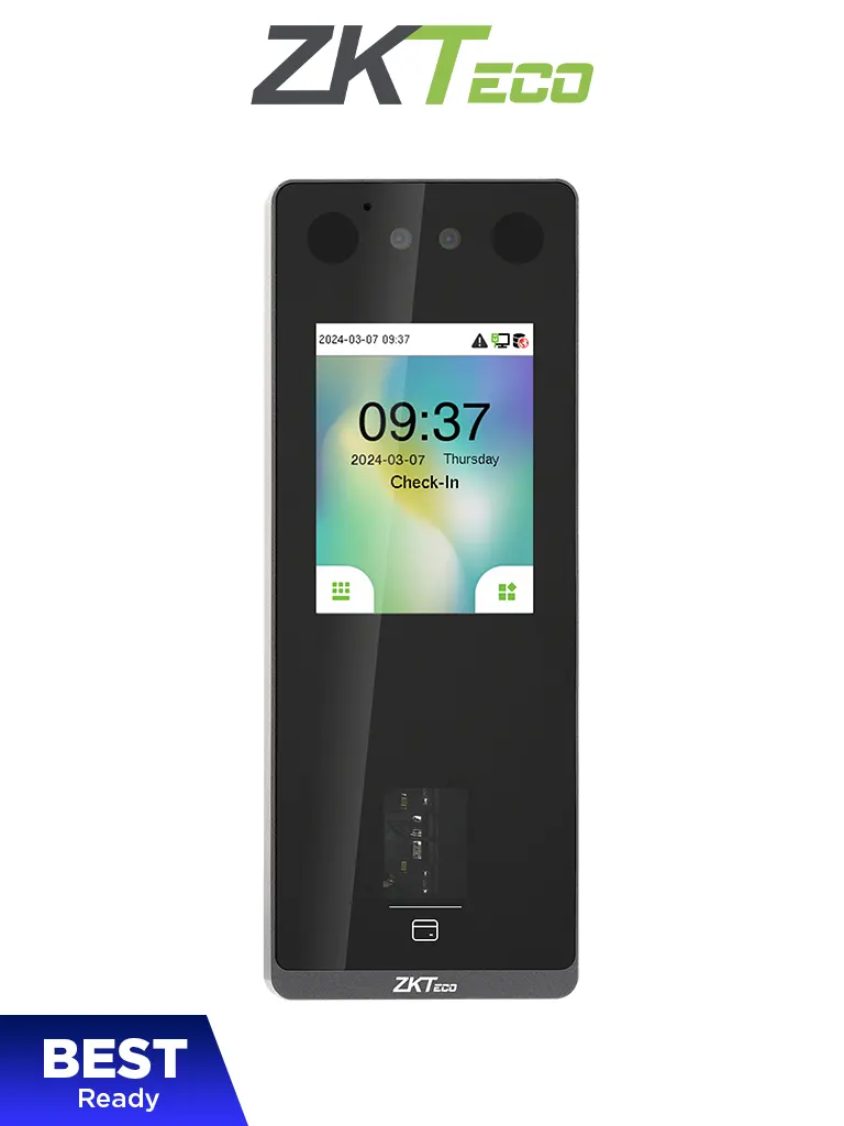 ZKTECO SenseFace3A -  Control de Acceso para 3,000 rostros / 6,000 huellas / 6,000 tarjetas 125KHz / TCP/IP / IP65 / 1 Relevador / Compatible con Software Gratuito ZKBio Zlink