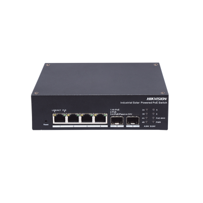 Switch Industrial con UPS / Administrable Gigabit / 3 Puertos Gigabit PoE+ (30 W) + 1 Puertos Gigabit PoE++ (90 W) / 2 Puertos SFP / 120 W Total / 48 a 57 VCD / Ideal para Proyectos / 300 Metros de Distancia