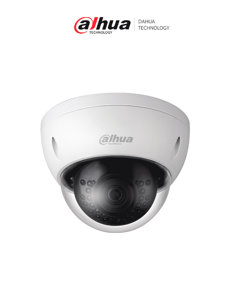 DAHUA DH-IPC-HDBW1230EN-0280B-S5- Cámara IP Domo Antivandalica de 2 Megapixeles/ Lente de 2.8 mm/ 104 Grados de Apertura/ Metalica/ IR de 30 Mts/ IP67/ IK10/ PoE/ DWDR/