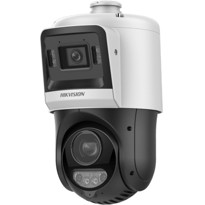 [TandemVu] Domo PTZ IP 4 Megapixel con Cámara Fija 4 Megapixel / 25X Zoom / 100 mts IR + 30 mts Luz Blanca / IP67 / ACUSENSE / PoE+ / 2 Micrófonos Integrados y Bocina / Alerta Audible y Luz Estroboscopica / Alarmas I/O / DARKFIGHTER / Micro