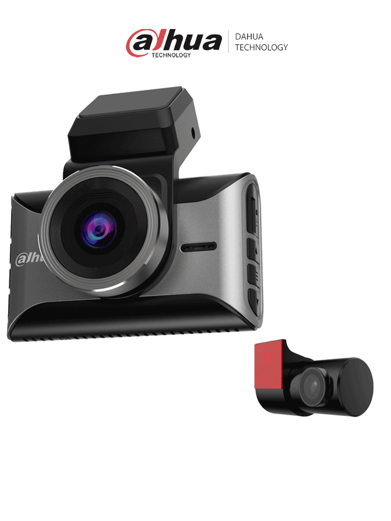 DAHUA S10 - Dashcam, Equipada con 2 cámaras: frontal (4K) y trasera (1080p), Pantalla de 3", Soporta ADAS, Equipada con Wi-Fi, GPS (local) y sensor G, Capacidad de MicroSD hasta 256 GB, Micrófono y altavoz integrados