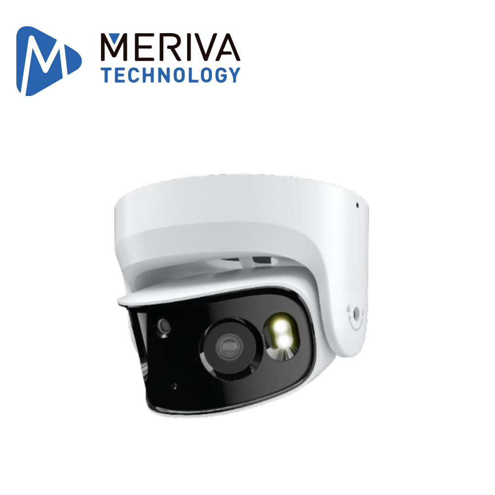CAMARA IP PANORAMICA 180 GRADOS MERIVA TECHNOLOGY MPC-204 / 8 MP / H.265S / 2 LENTES 3.5MM / 20M IR / IP67 / IK10 / METALICA / 12 VCD / POE / SOPORTA MICRO SD HASTA 256 GB (NO INCLUIDA) / 1 ENTRADA + 1 SALIDA DE AUDIO / 1 ENTRADA + 1 SALIDA DE ALARMA