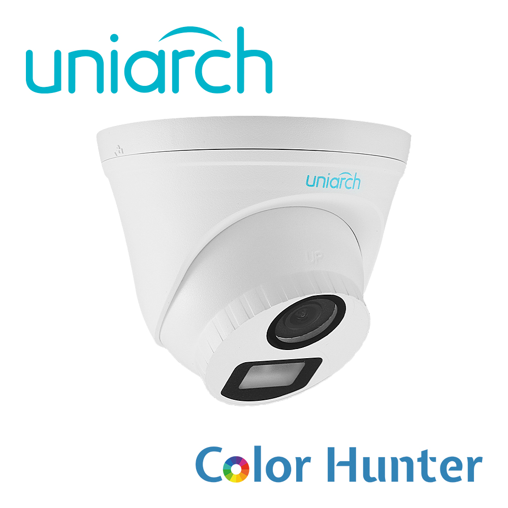 CAMARA ANALOGA TURRET COLORHUNTER UNIARCH UAC-T115-F28-W / 5MP / TVI: 5MP@20fps / LENTE-2.8MM / DWDR / IR20M / ADMITE-GIRO180GRADOS(HORIZONTAL+VERTICAL) / PLASTICA / IP67 / 3-AXIS / 12 VCD