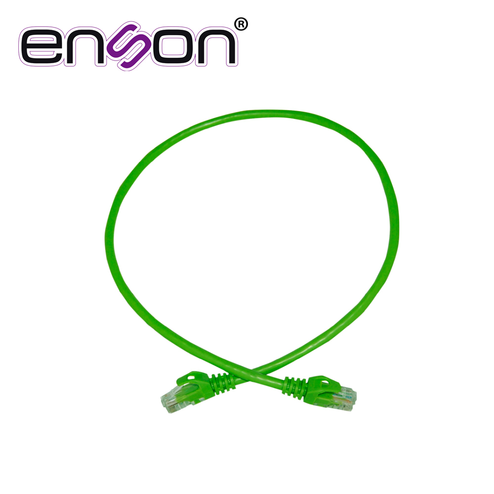 PATCHCORD UTP ENSON P6006E CAT6 60CM VERDE SERIE EPRO 100-II 100 POR CIENTO COBRE PARA MEJOR IDENTIFICACION DE SOLUCIONES EN RACKS Y GABINETES
