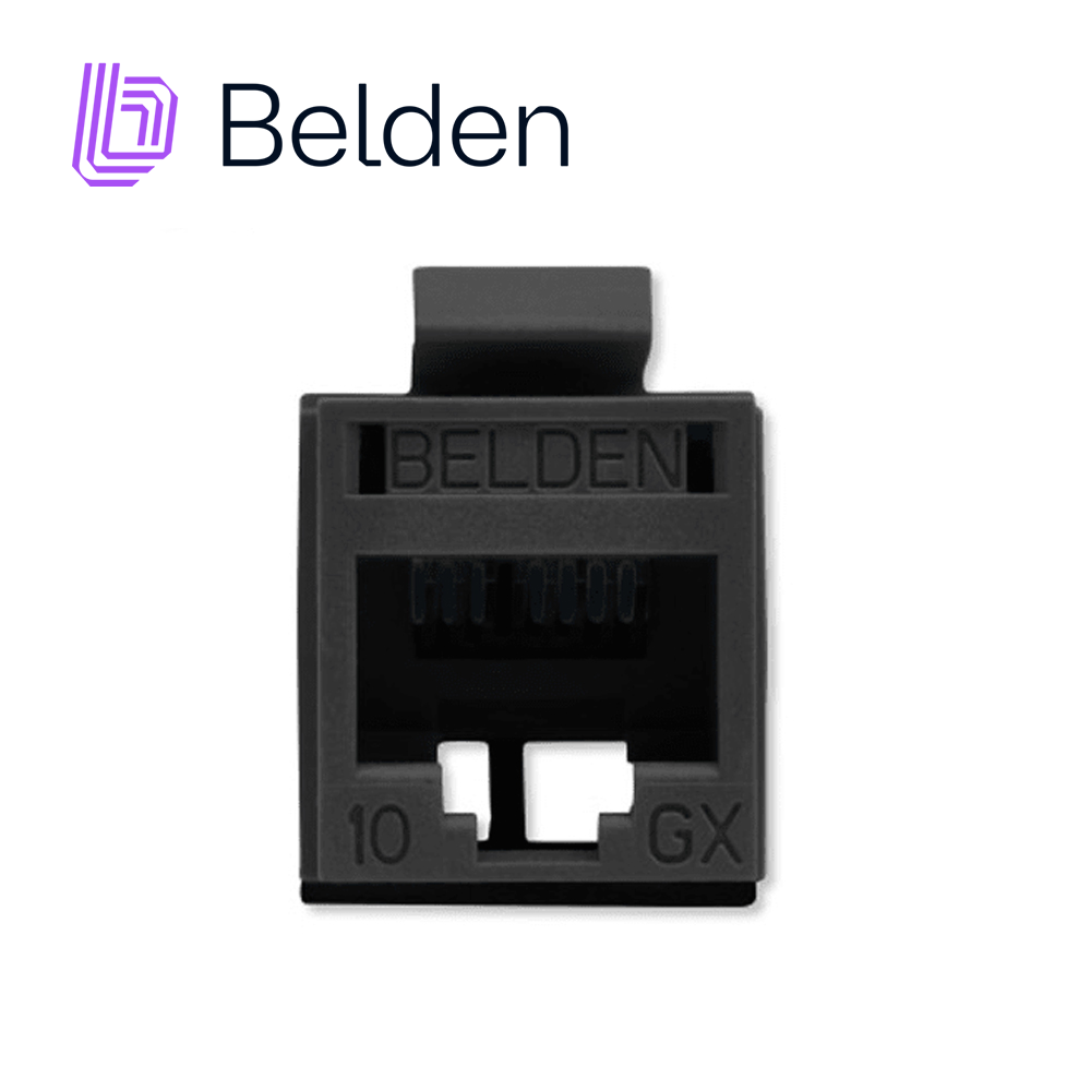 CONECTOR MODULAR JACK CAT6A RJ45 BELDEN RVAMJKUBK-S1 / REVCONNECT / INTERIOR / NEGRO / PIEZA