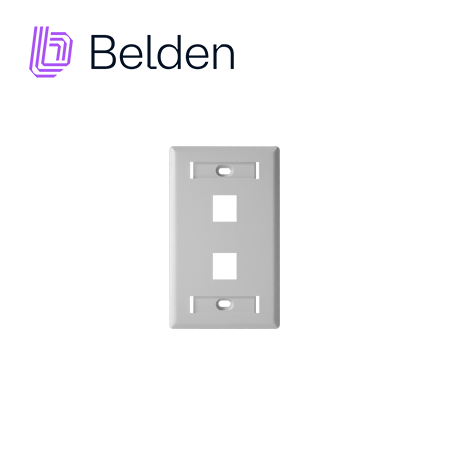 PLACA DE PARED (FACEPLATE) BELDEN AX102655 / INTERIOR / BLANCO / 2 PUERTOS / PIEZA