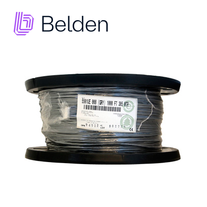 CABLE DE AUDIO COMERCIAL Y SEGURIDAD BELDEN 5501UE 0081000 / INTERIOR / GRIS / 3 CONDUCTORES / 22 AWG / MULTIFILAR / FORRO PVC / CMR / BOBINA / 1,000 PIES 305 METROS