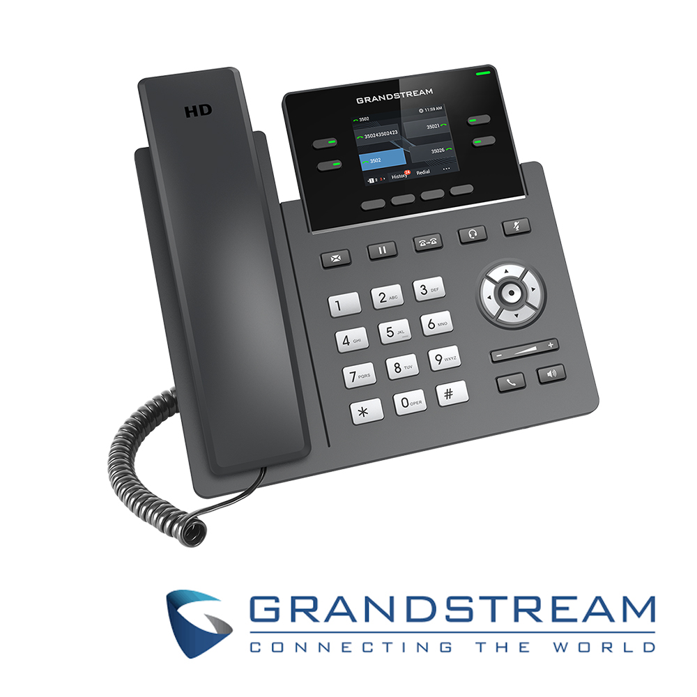 TELEFONO IP GRADO CARRIER GRANDSTREAM GRP2612 / 2 CUENTAS SIP / 4 LINEAS /  4 TECLAS MULTI FUNCION PANTALLA COLOR LCD TFT / 2 PUERTOS 10/100MBPS / HASTA 16 TECLAS BLF / ALIMENTACION 5VCD/0.6A
