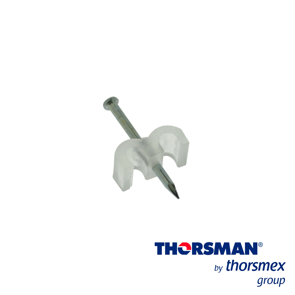 GRAPA DOBLE CON CLAVO INTEGRADO SUJETHOR THORSMAN TDC 4-6, 3401-00100,  22MM x 1.5MM  CAJA /100PZAS COLOR NATURAL, IDEAL PARA CABLE CALIBRE 14 , CLAVO GALVANIZADO, GRAPA DE POLIETILENO, RESISTENTE AL IMPACTO, CORROSIÓN, HUMEDAD Y CLIMAS EXTREMOS