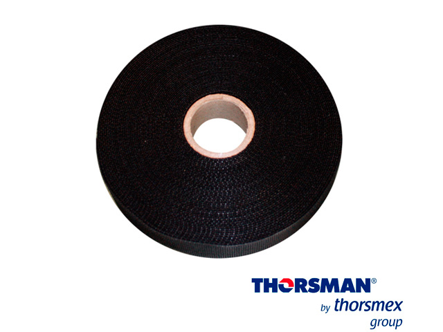 ROLLO DE CINTA DE CONTACTO  THORSMAN COLOR NEGRO L 25 MTS -16MM 4500-02006,IDEAL PARA TODO TIPO DE CABLES, DISEÑADA PARA EL AMARRE, IDENTIFICACIÓN Y CORRECTA DISTRIBUCIÓN, CERTIFICADO  RoHS