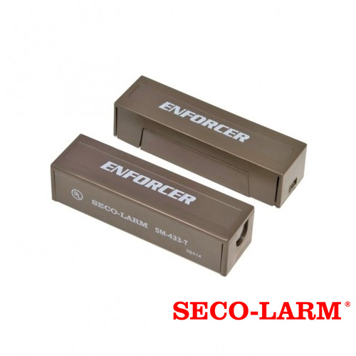 CONTACTO MAGNETICO CABLEADO NORMALMENTE CERRADO SECO-LARM SM-433-TQ/B MONTAJE SUPERFICIAL CON TERMINALES DE TORNILLOS OCULTOS COMPATIBLE CON CUALQUIER SISTEMA DE ALARMA COLOR CAFÉ.